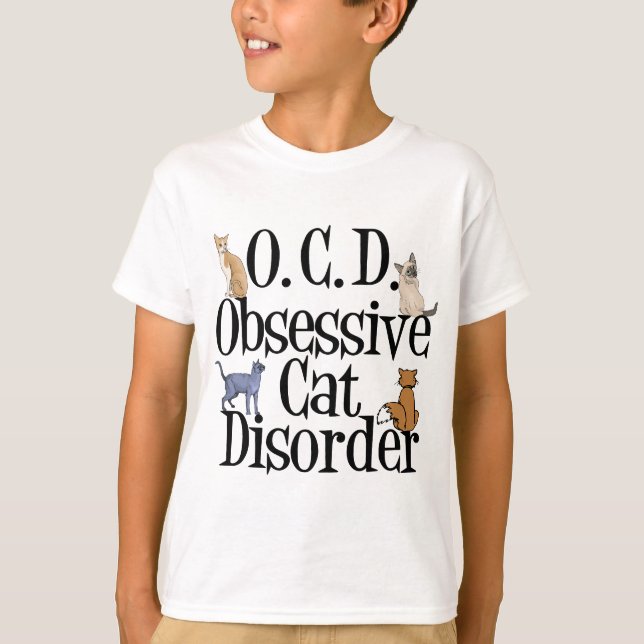 Obsessiver Katzenverfall Witzige Kinder T-Shirt (Vorderseite)