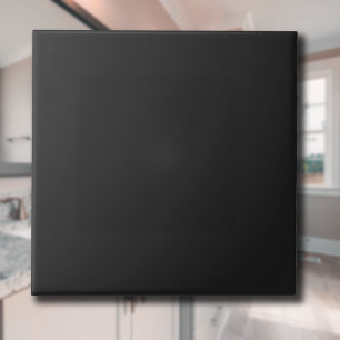 Obsidian Black Solid Color Klassisches Elegant Fliese