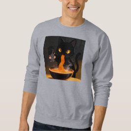 Obsidian Cat & Daring Mouse – Midnight Ramen Feast Sweatshirt