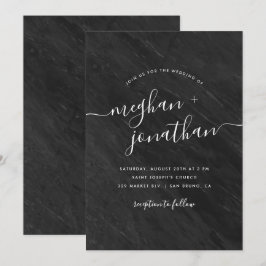 Obsidian | Einladung zur Hochzeit von Black Marble