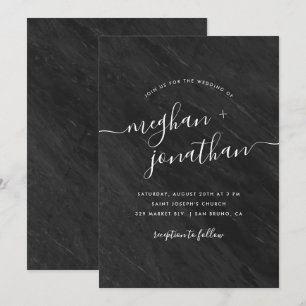 Obsidian  Einladung zur Hochzeit von Schwarzmarmor