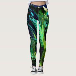 Obsidian Green Fantasy Leggings