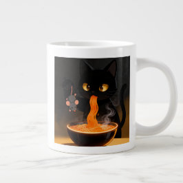Obsidian-Katze & mutige Maus – Mitternachts-Ramen- Jumbo-Tasse