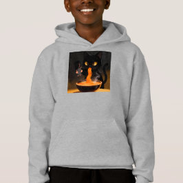 Obsidian-Katze & tapfere Maus – Mitternachts-Ramen Hoodie