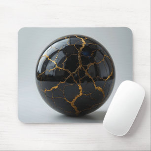 Obsidian Kintsugi Sphere Mousepad
