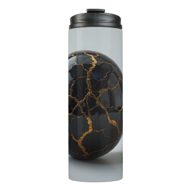 Obsidian Kintsugi Sphere Thermosbecher (Vorderseite)
