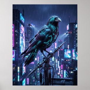 Obsidian-Neon-Raben-Cyber-Spire-Kunst Poster