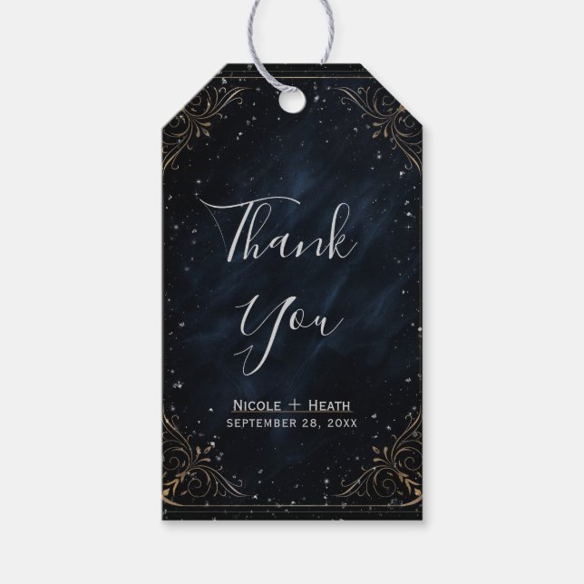 Obsidian Oracle Midnight Elegance Wedding Geschenkanhänger (Vorderseite)