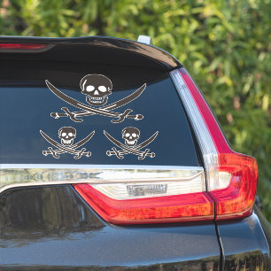 Obsidian-Schädel-Schwerter Piratenflagge von Calic Aufkleber