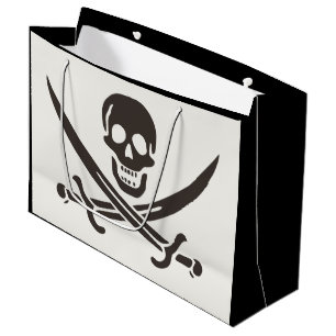 Obsidian-Schädel-Schwerter Piratenflagge von Calic Große Geschenktüte