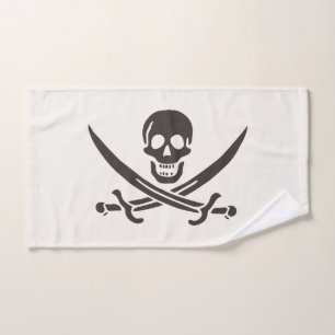 Obsidian-Schädel-Schwerter Piratenflagge von Calic Handtuch