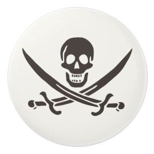 Obsidian-Schädel-Schwerter Piratenflagge von Calic Keramikknauf