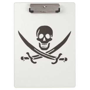 Obsidian-Schädel-Schwerter Piratenflagge von Calic Klemmbrett
