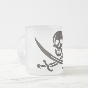 Obsidian-Schädel-Schwerter Piratenflagge von Calic Mattglastasse