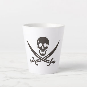 Obsidian-Schädel-Schwerter Piratenflagge von Calic Milchtasse