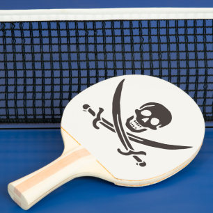 Obsidian-Schädel-Schwerter Piratenflagge von Calic Tischtennis Schläger