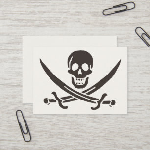 Obsidian-Schädel-Schwerter Piratenflagge von Calic Visitenkarte