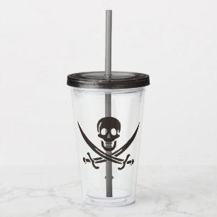 Obsidian Skull Schwerter Pirate Flag Calico Jack Acryltrinkbecher