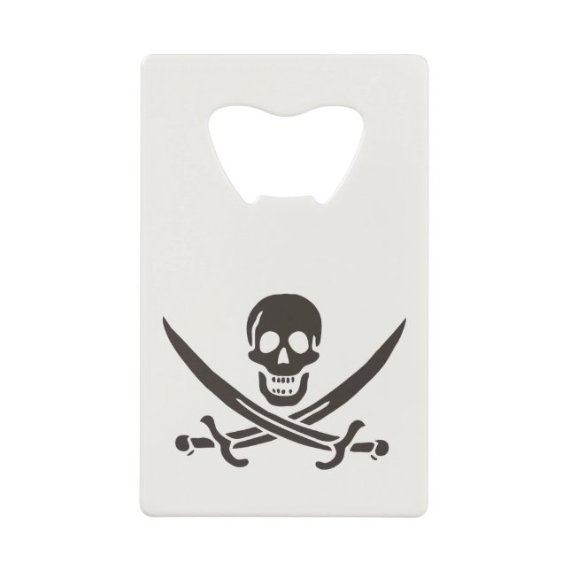 Obsidian Skull Schwerter Pirate Flag Calico Jack Geldbeutel Flaschenöffner (Vorderseite)