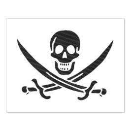 Obsidian Skull Schwerter Pirate Flag Calico Jack Gummistempel