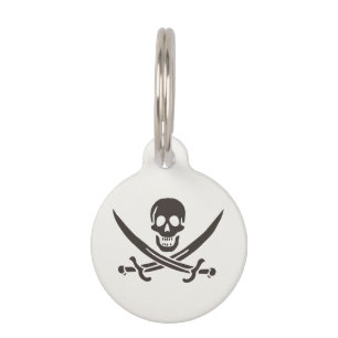 Obsidian Skull Schwerter Pirate Flag Calico Jack Haustiermarke