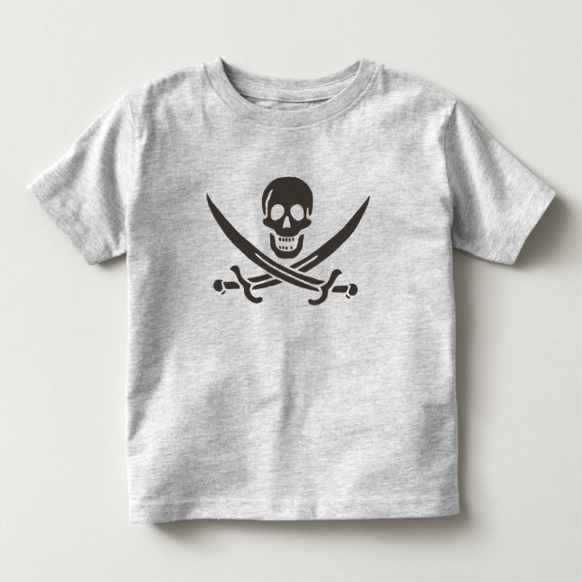 Obsidian Skull Schwerter Pirate Flag Calico Jack Kleinkind T-shirt (Vorderseite)