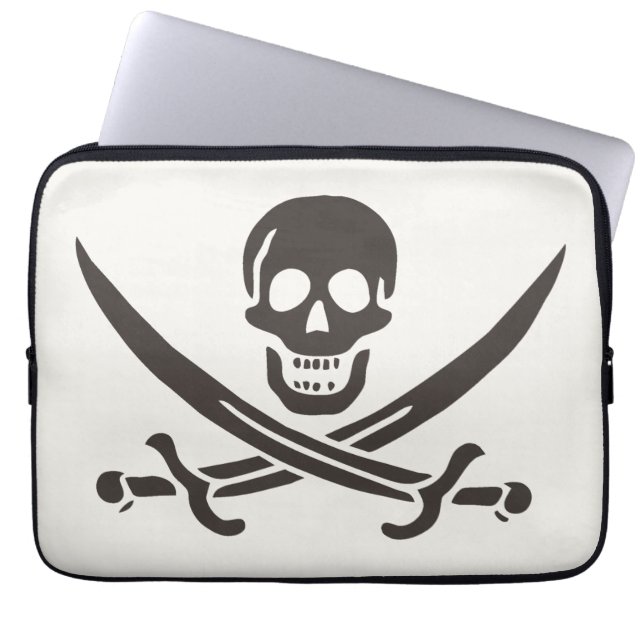 Obsidian Skull Schwerter Pirate Flag Calico Jack Laptopschutzhülle (Vorderseite)