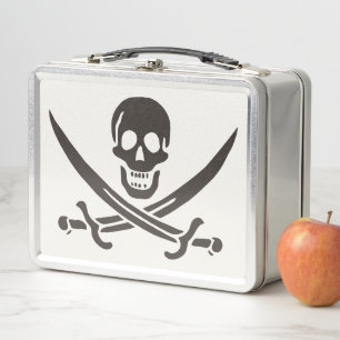 Obsidian Skull Schwerter Pirate Flag Calico Jack Metall Brotdose