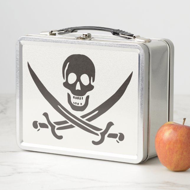 Obsidian Skull Schwerter Pirate Flag Calico Jack Metall Brotdose (Beispiel)