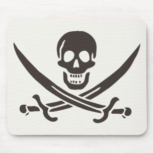 Obsidian Skull Schwerter Pirate Flag Calico Jack Mousepad