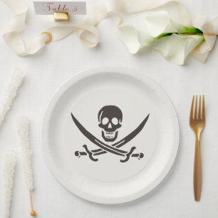 Obsidian Skull Schwerter Pirate Flag Calico Jack Pappteller
