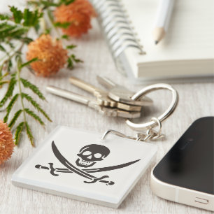 Obsidian Skull Schwerter Pirate Flag Calico Jack Schlüsselanhänger
