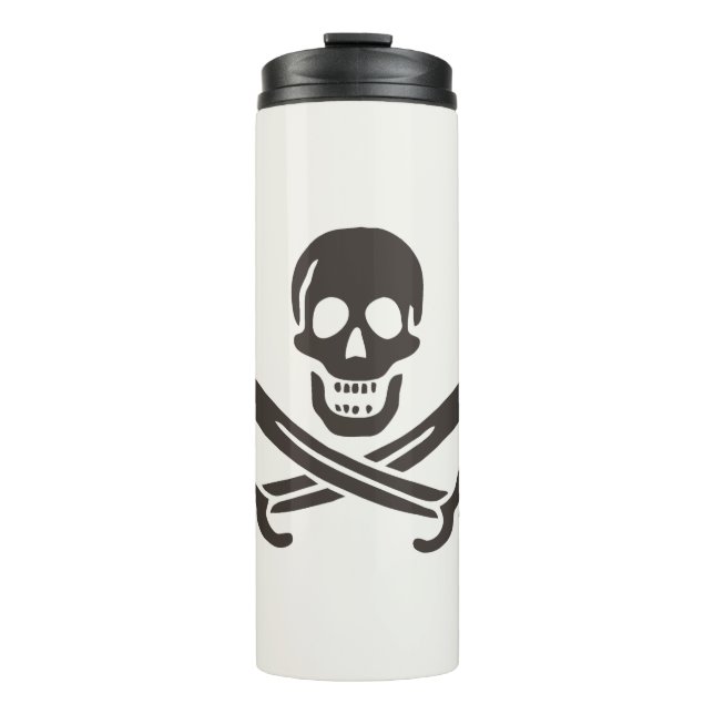 Obsidian Skull Schwerter Pirate Flag Calico Jack Thermosbecher (Vorderseite)