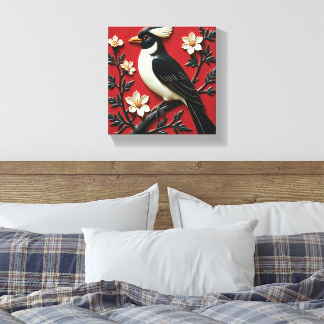Obsidian und Elfenbeinbarsch Leinwanddruck (Insitu (Schlafzimmer))