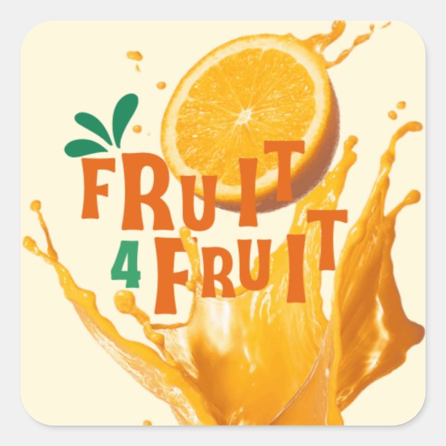 Obst 4 Obst Quadratischer Aufkleber (Vorderseite)