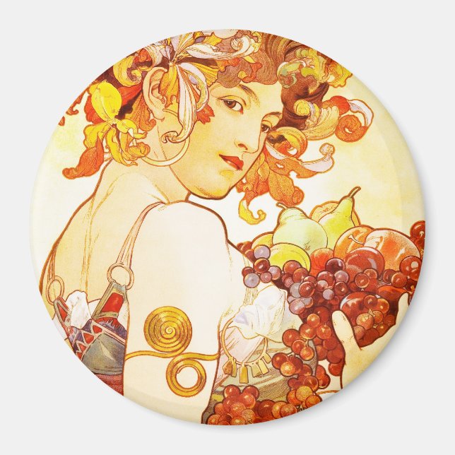 Obst, Alphonse Mucha - Magnet (Vorne)