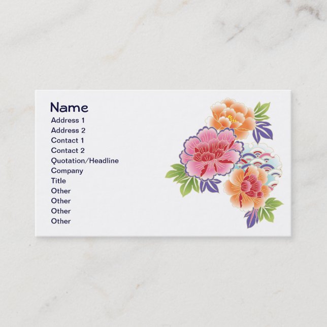 Obst Blume Cool Niedlich Girly Retro Floral Visitenkarte (Vorderseite)