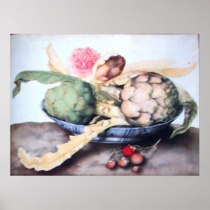 OBST DER SAISON 4- KÜNSTLER, ROSE & STRAWBERRIES POSTER