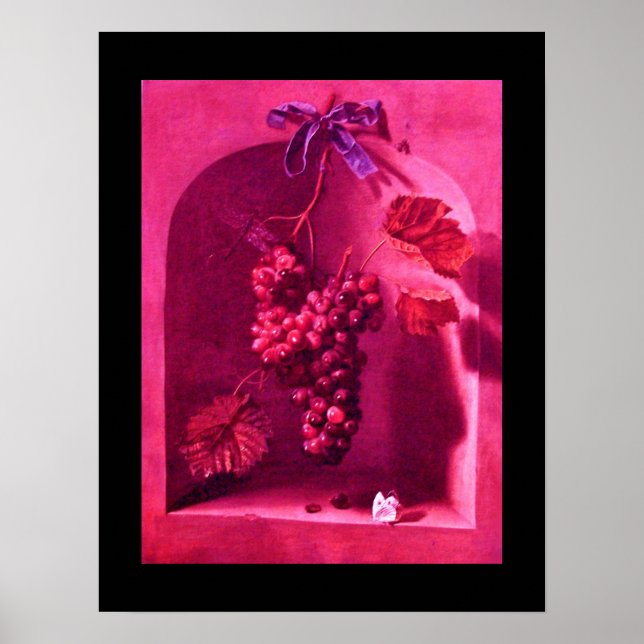 OBST DER SAISON - WOHLSTAND rosa lila Poster (Vorne)