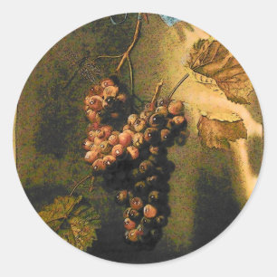 OBST DER SAISON - WOHLSTAND TRAGED GRAPES Rustikal Runder Aufkleber