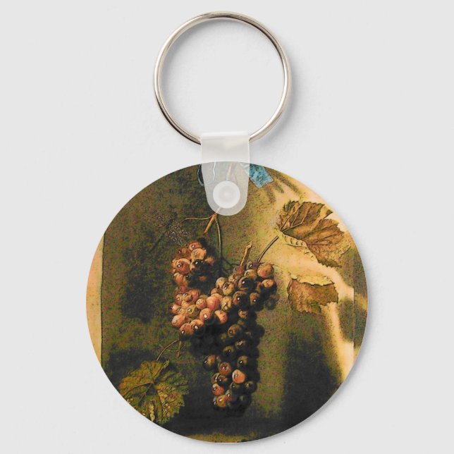 OBST DER SAISON - WOHLSTAND TRAGED GRAPES Rustikal Schlüsselanhänger (Vorderseite)
