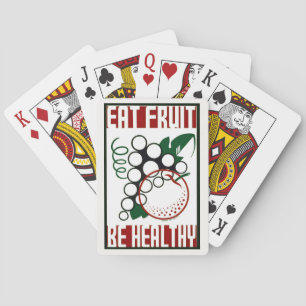 Obst essen - gesund sein - WPA-Plakat - Werbeaktio Spielkarten