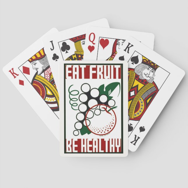 Obst essen - gesund sein - WPA-Plakat - Werbeaktio Spielkarten (Rückseite)