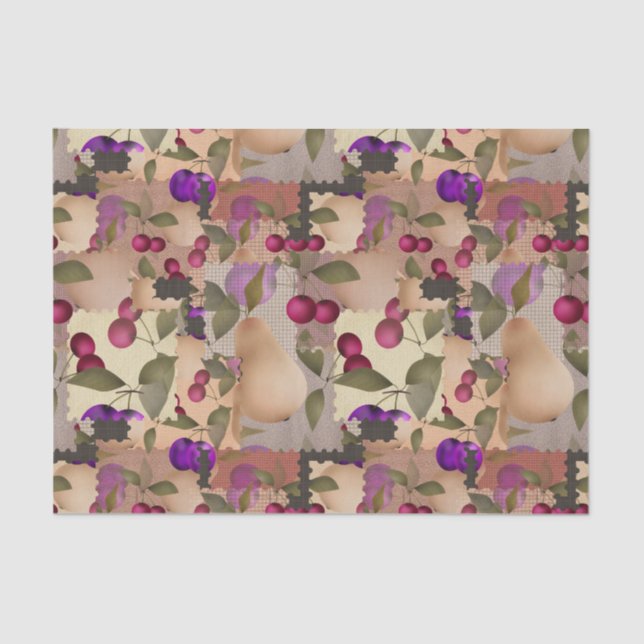 Obst, Flickwerk Seidenpapier (Vorderseite)