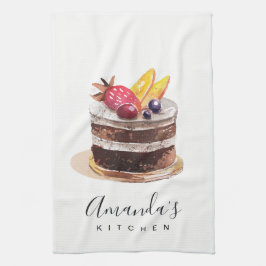 OBST FLORALKAKE PATISSERIE CUPCAKE KOCH BAKERIE GESCHIRRTUCH