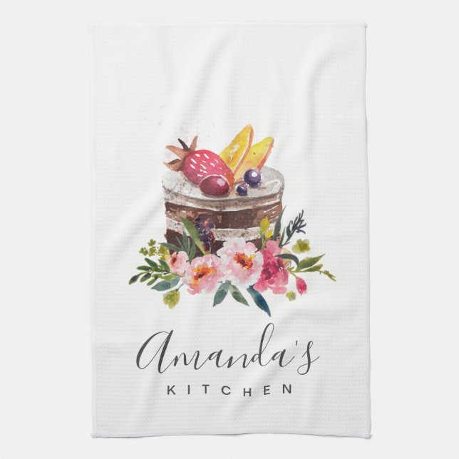 OBST FLORALKAKE PATISSERIE CUPCAKE KOCH BAKERIE GESCHIRRTUCH (Vertikal)
