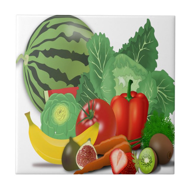 Obst Gemüse Artischocken Banane Fliese (Vorderseite)