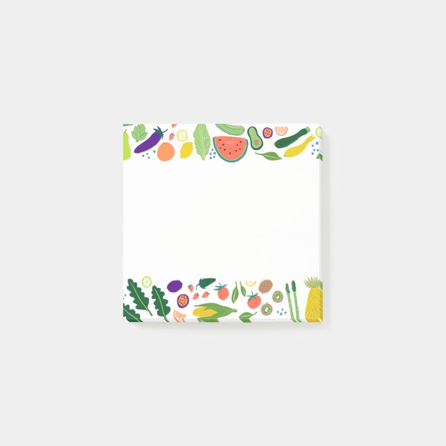 Obst & Gemüse Lebensmittel CUSTOM Illustration Koc Post-it Klebezettel (Vorderseite)