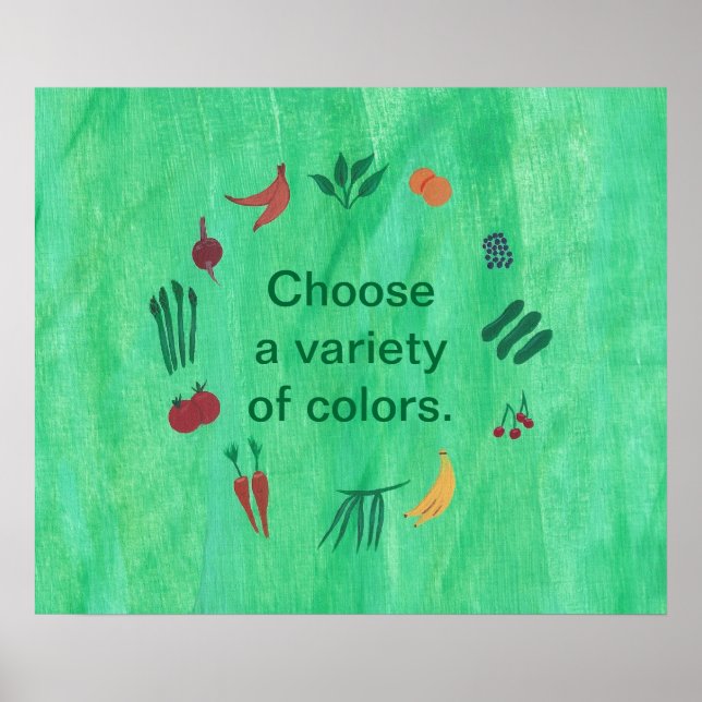 Obst Gemüse wählen Sie eine Vielfalt von Farben Pl Poster (Vorne)