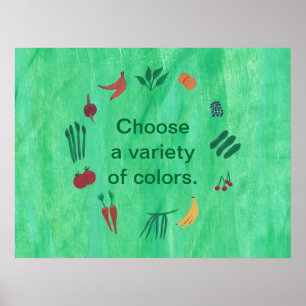 Obst Gemüse Wählen Sie eine Vielzahl von Farben Pl Poster